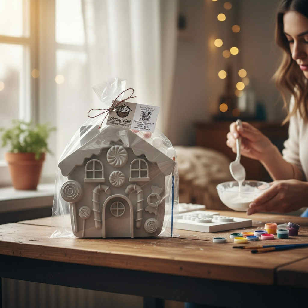 Χειροποίητo Σετ Ζωγραφικής με Γύψο Candy house
