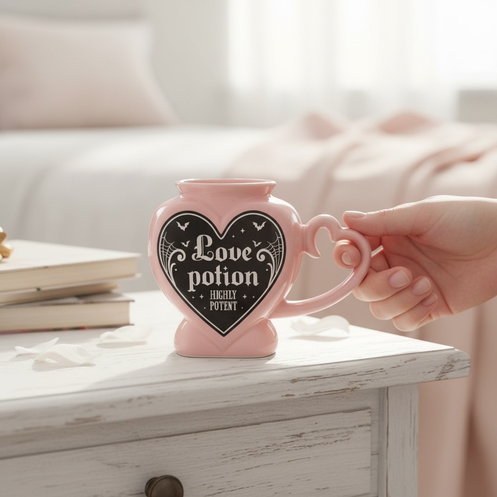 Love Potion Heart-Shaped Ceramic Mug