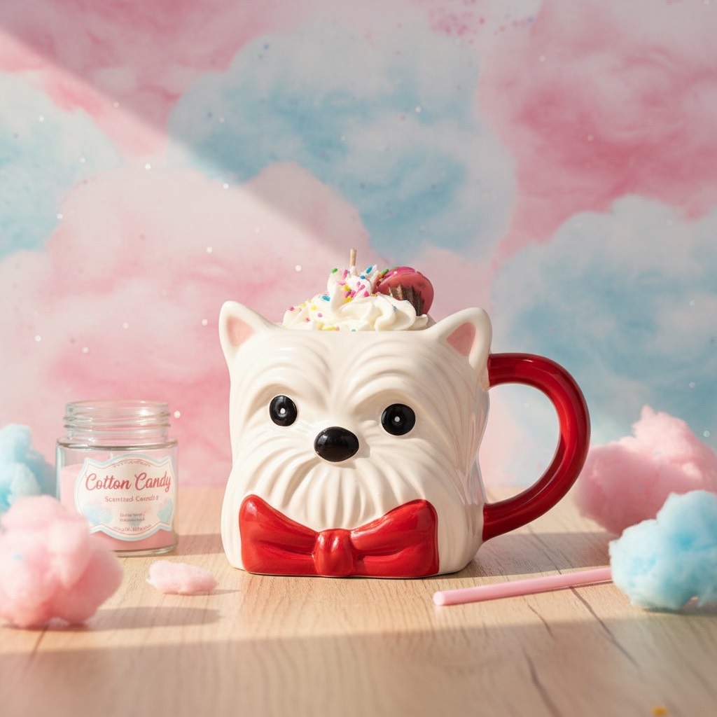 Κούπα “Φάτσα” – Σκυλάκι Μαλτέζ με Άρωμα Cotton Candy
