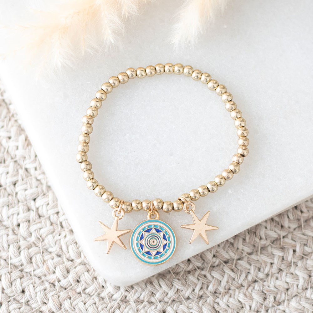 All Seeing Eye Beaded Charm βραχιόλι